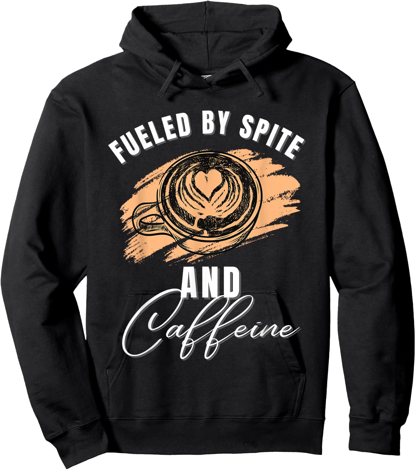 Vintage Fueled By Spite And Caffeine Funny Coffee Lover Hoodie - Hoodie | Black