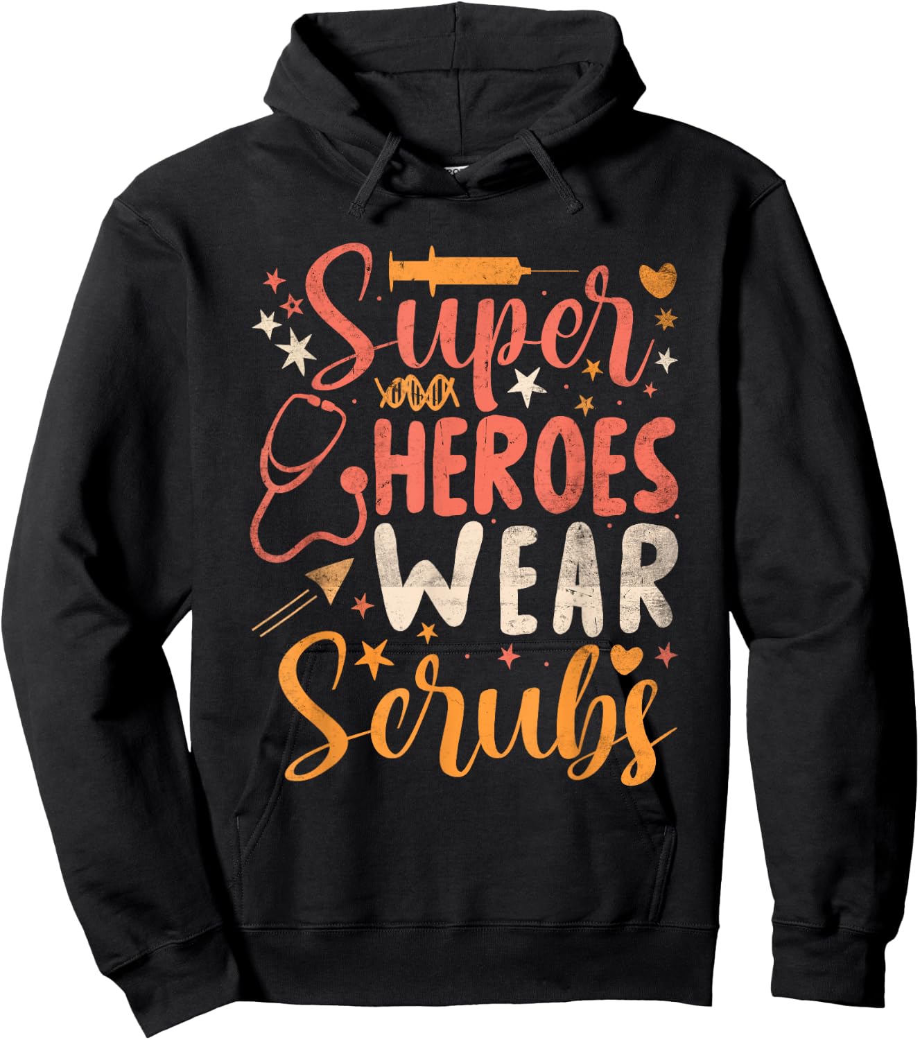 Heroes Wear Scrubs Nursing Cute Medical Nurse Hoodie - Hoodie | Black