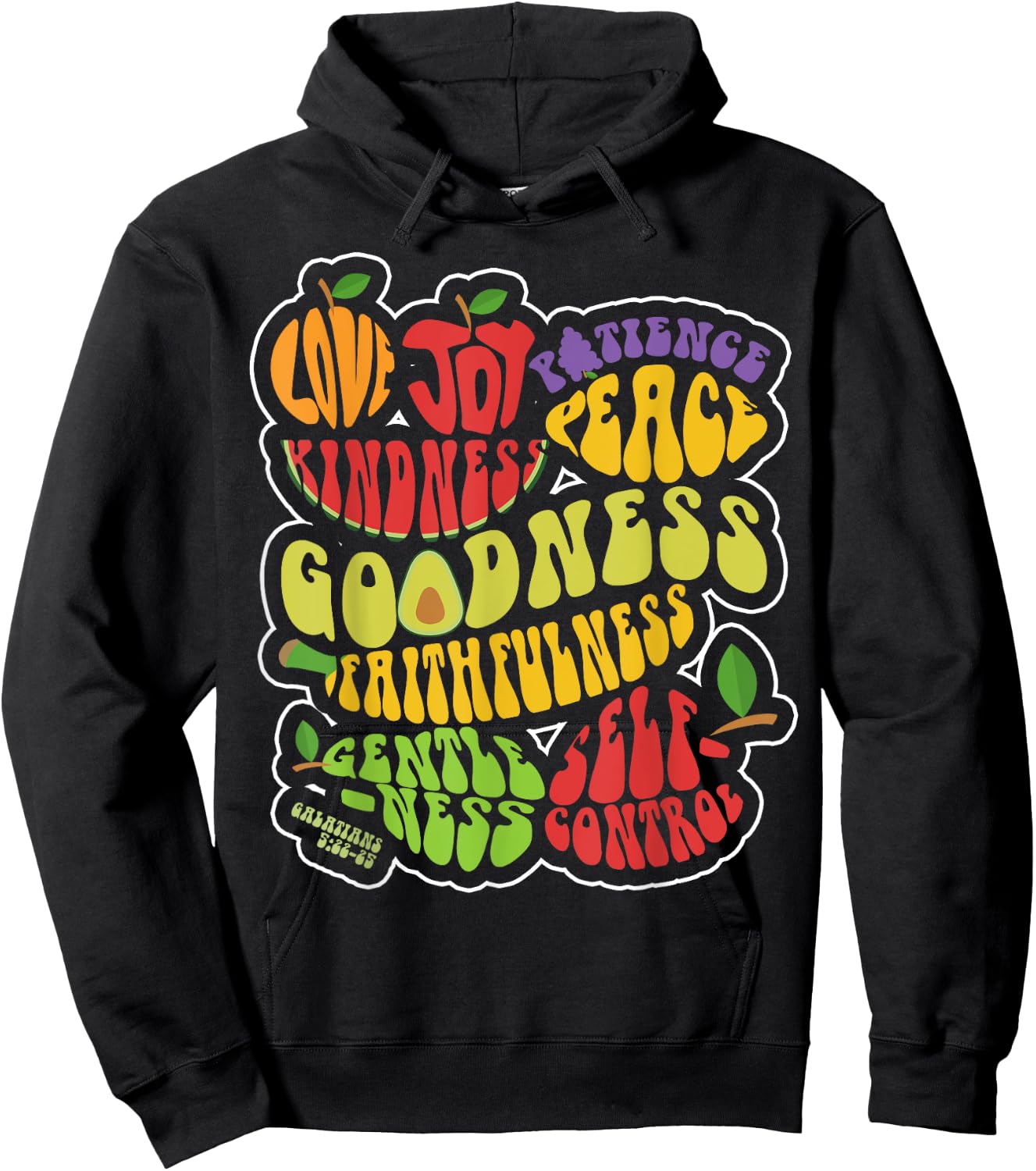 Awesome Galatians Fruit Of The Spirit Religious Verses Hoodie - Hoodie | Black