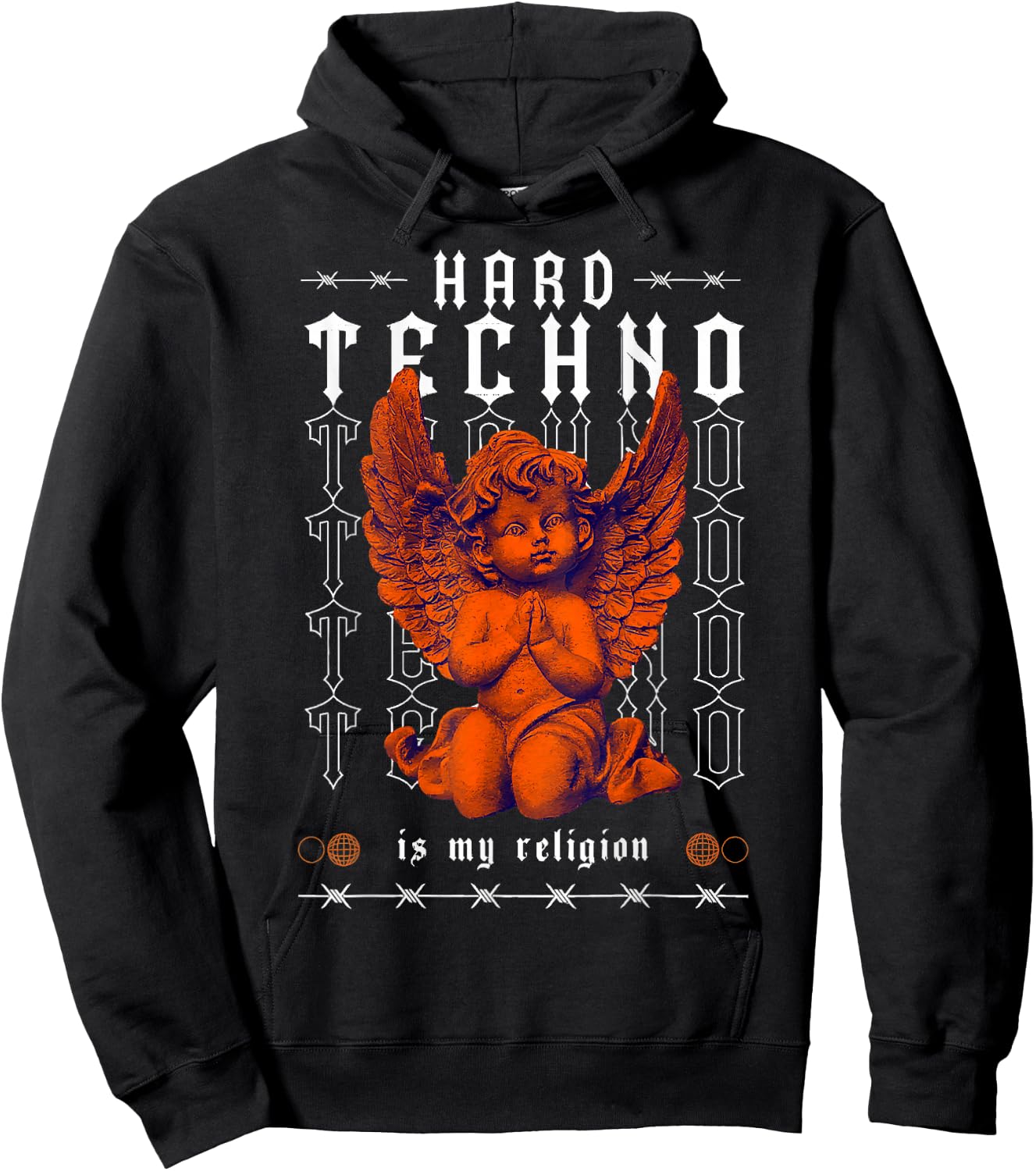Hard Techno Is My Religion Camiseta -Adults Black Small Hoodie - Hoodie | Black