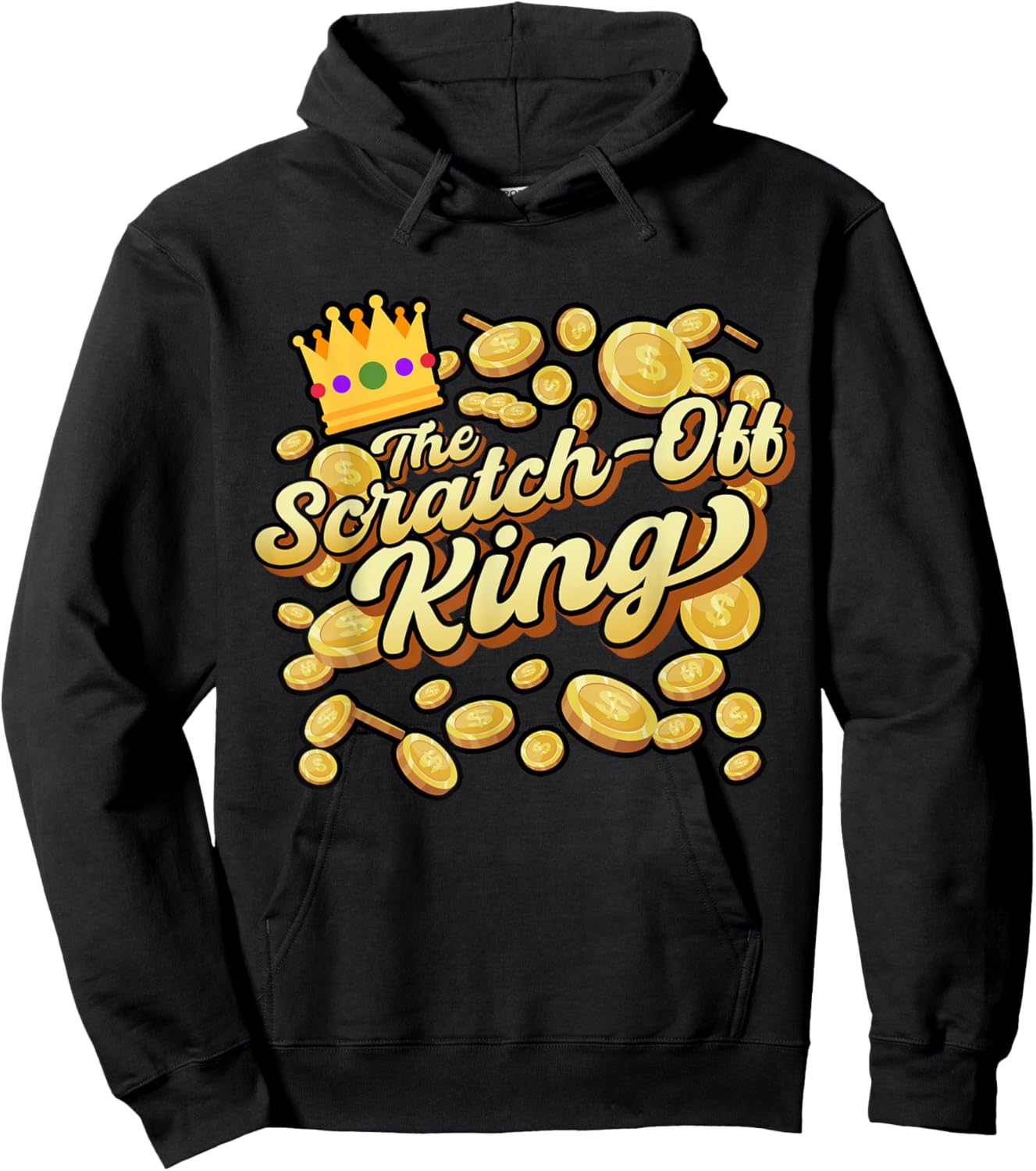 Scratcher King, Lucky Lottery Scratch-off Winner Hoodie - Hoodie | Black