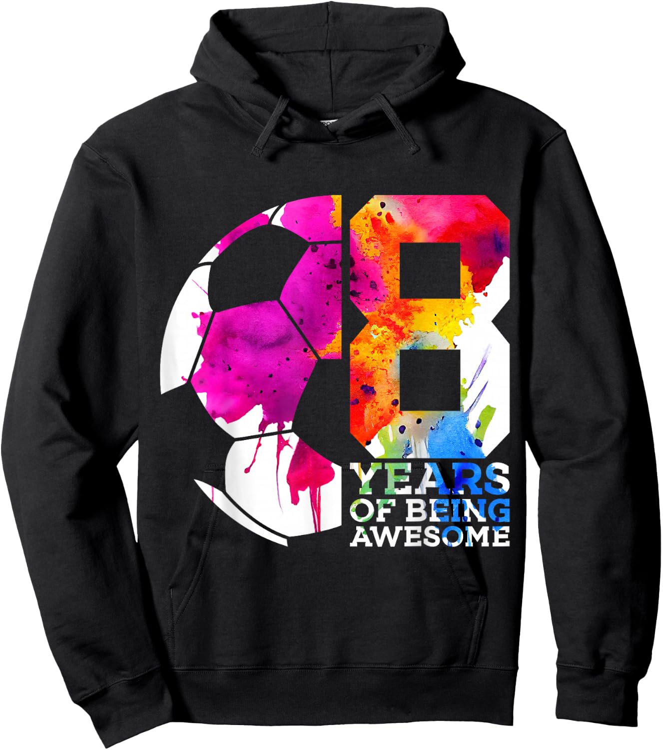 8 Years of Being Awesome Soccer 8TH Birthday Hoodie - Hoodie | Black