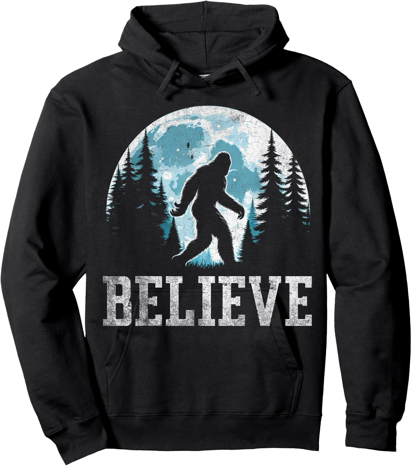 Funny Believe in Bigfoot Sasquatch Gifts Fathers Day BigFoot Hoodie - Hoodie | Black