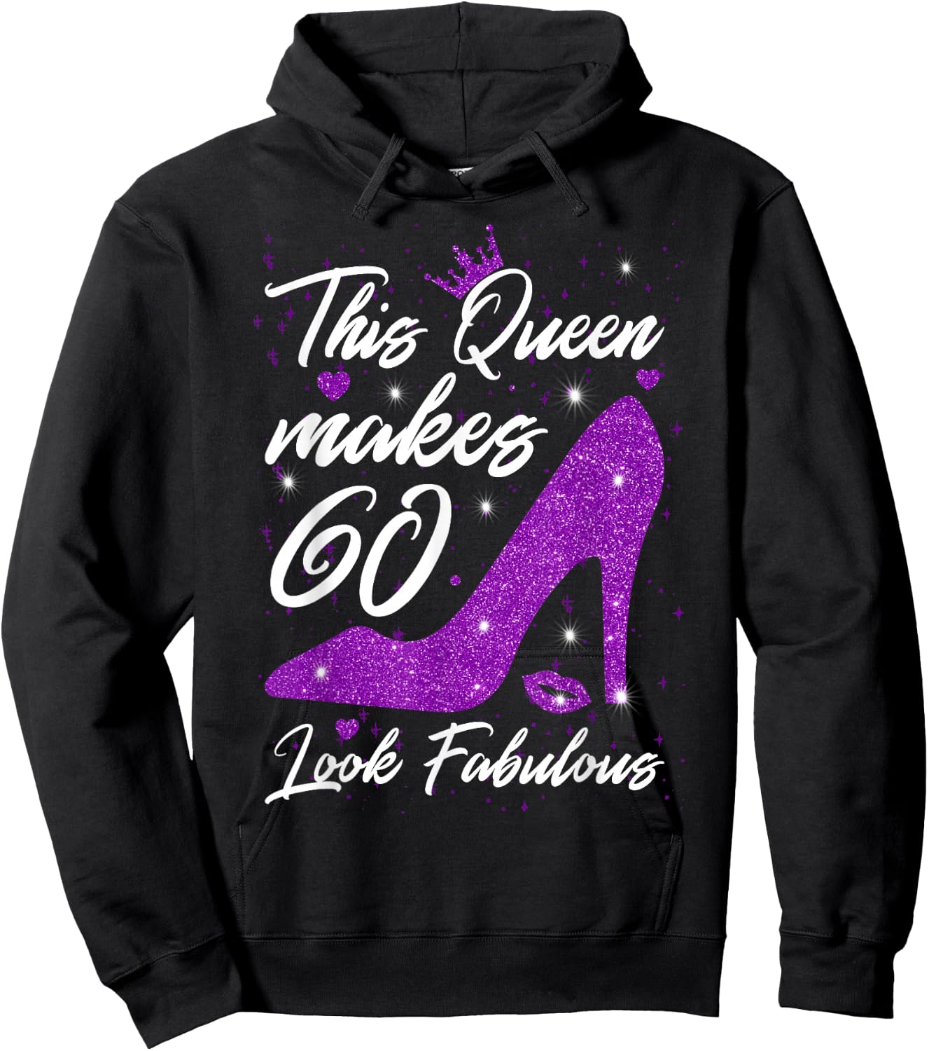 This Queen makes 60 look Fabulous 60th Birthday Hoodie - Hoodie | Black