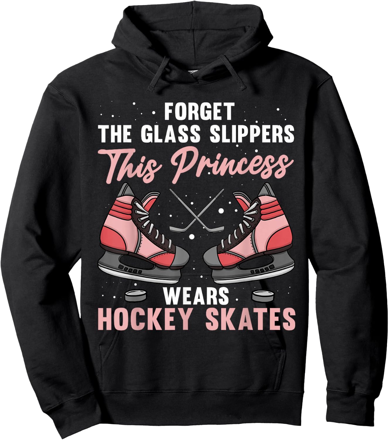 Funny Ice Hockey Art Girls Ice Hockey Player Lover Hoodie - Hoodie | Black