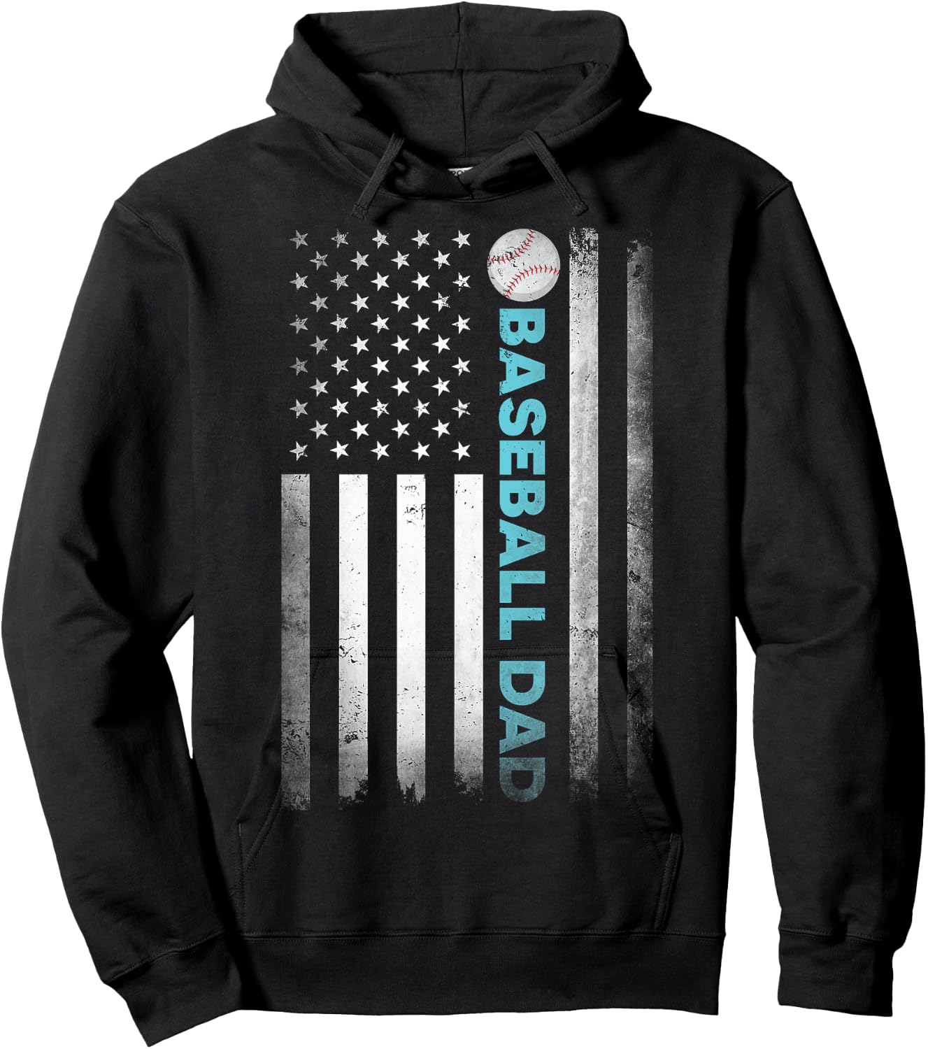 Funny Dad Fathers Day Baseball Dad Hoodie - Hoodie | Black