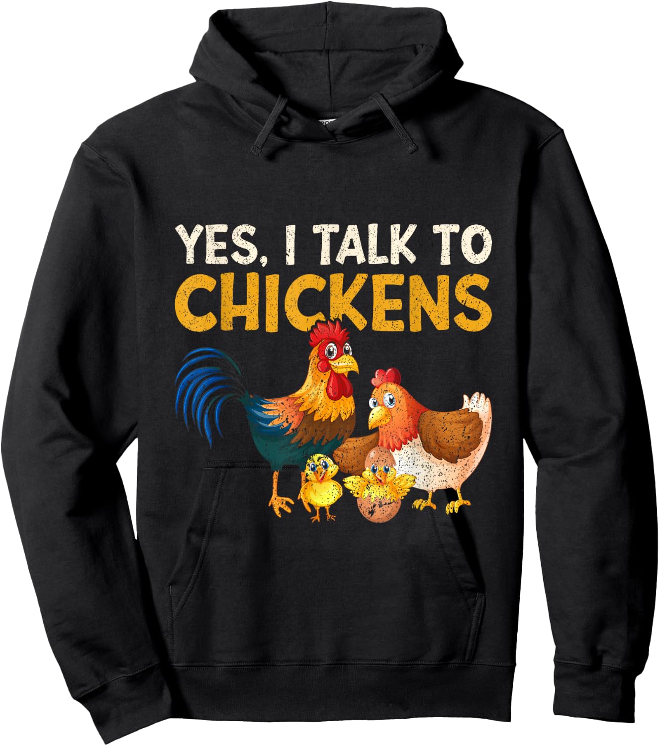Kids Farming Boys Funny Farmer Gifts Women Yes, I Talk To Chickens | Farm Lover Funny Chicken Farmer Hoodie - Hoodie | Black
