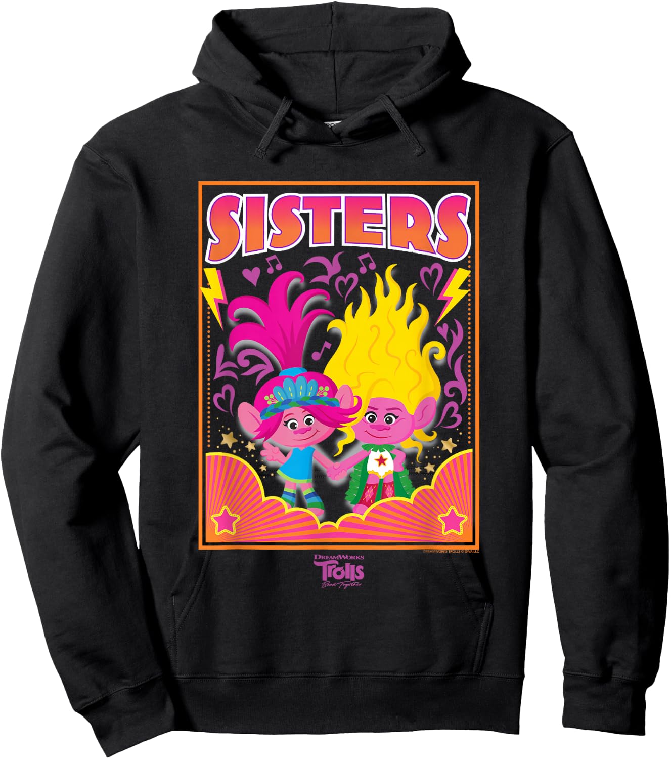 DreamWorks Trolls Band Together Poppy and Viva Sisters Hoodie - Hoodie | Black