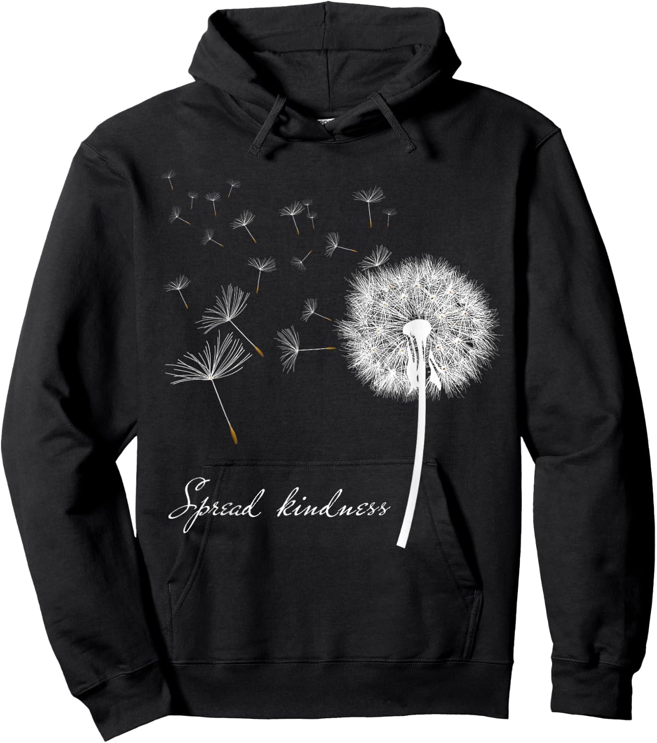 Spread Kindness Dandelion Blowing Flower Girl Hoodie - Hoodie | Black