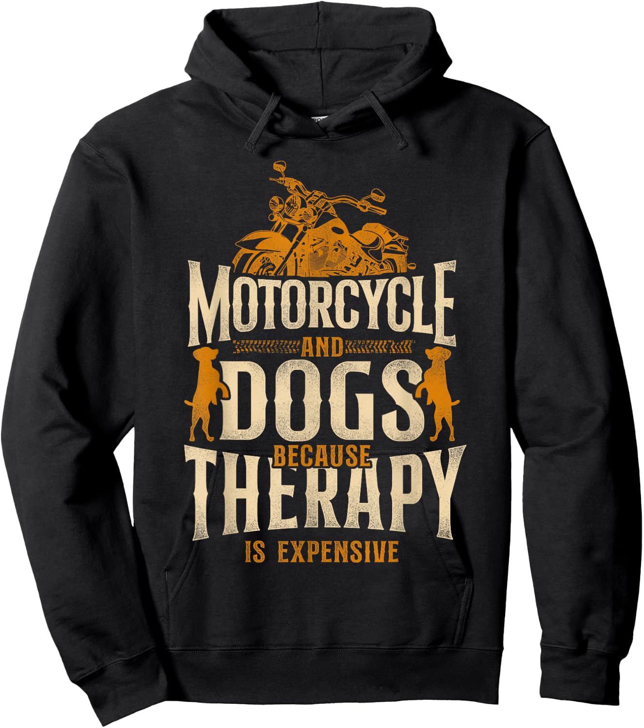 Classic Motorcycle Biker Dog Motorcycle And Dogs Because Hoodie - Hoodie | Black