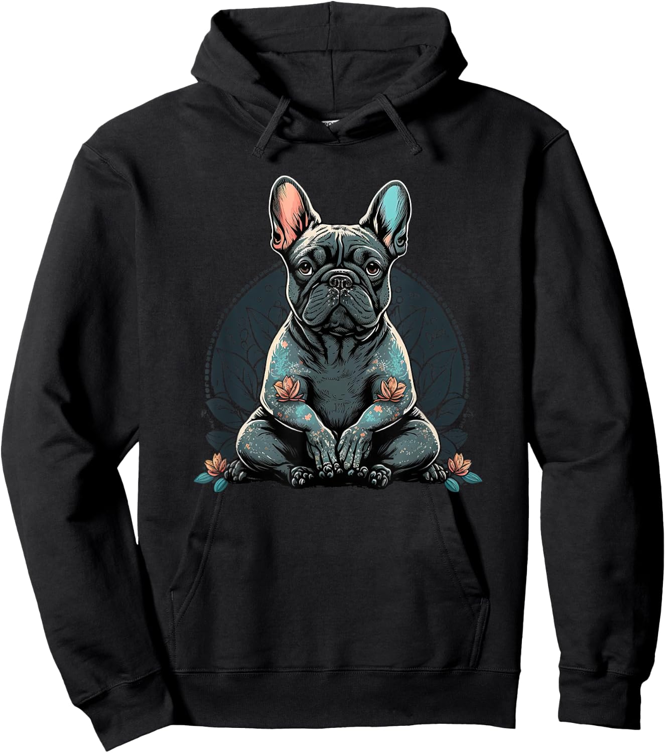 Funny French Bulldog Frenchie Yoga Hoodie - Hoodie | Black