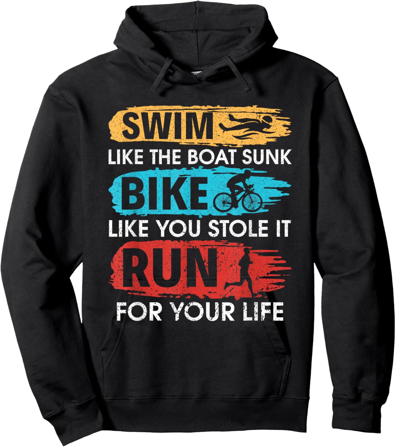 Cool Triathlon Women Swim Bike Run Triathlete Hoodie - Hoodie | Black