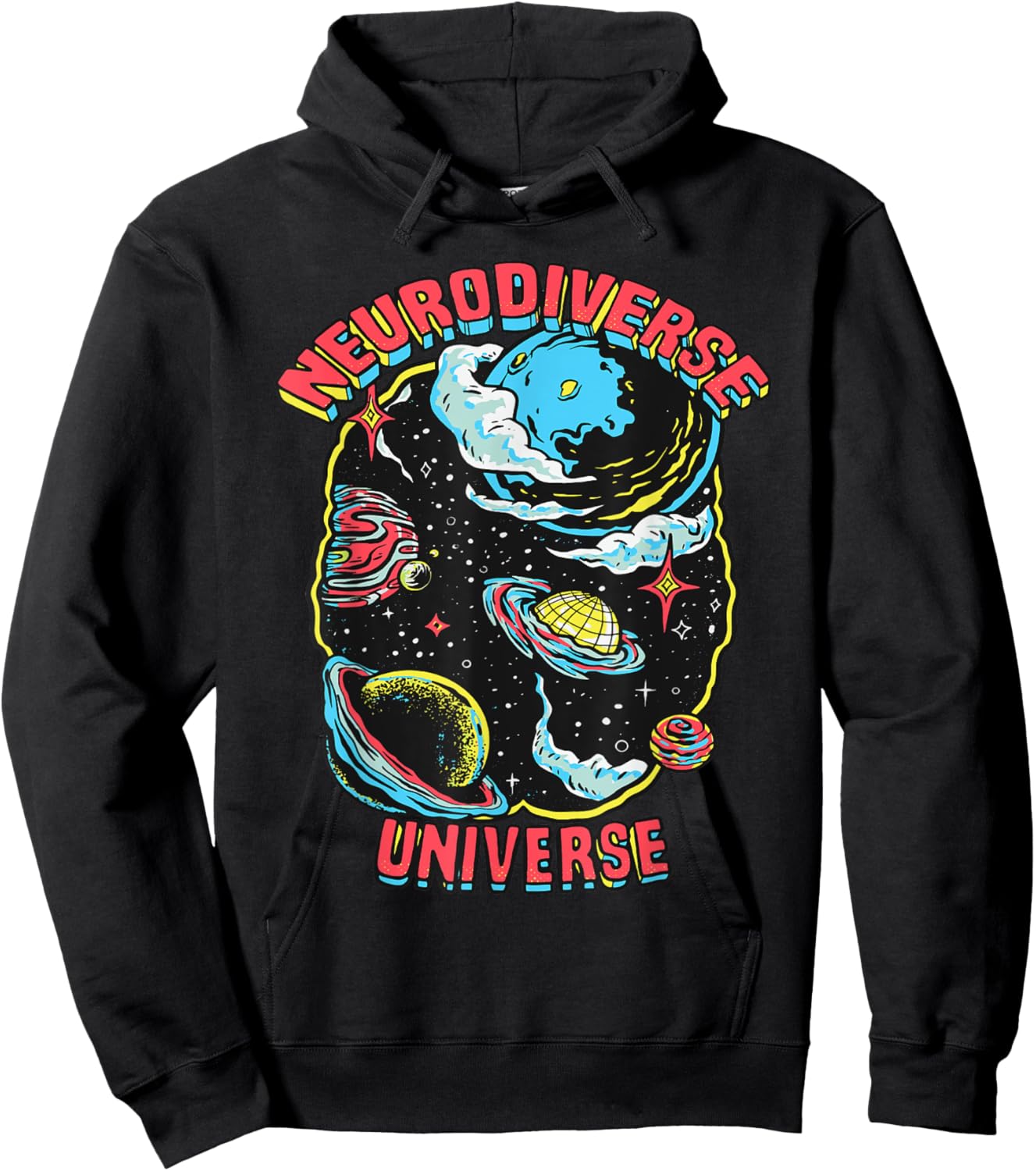 Neurodiverse Universe Neurodiversity Embrace ADHD Autism ASD Hoodie - Hoodie | Black