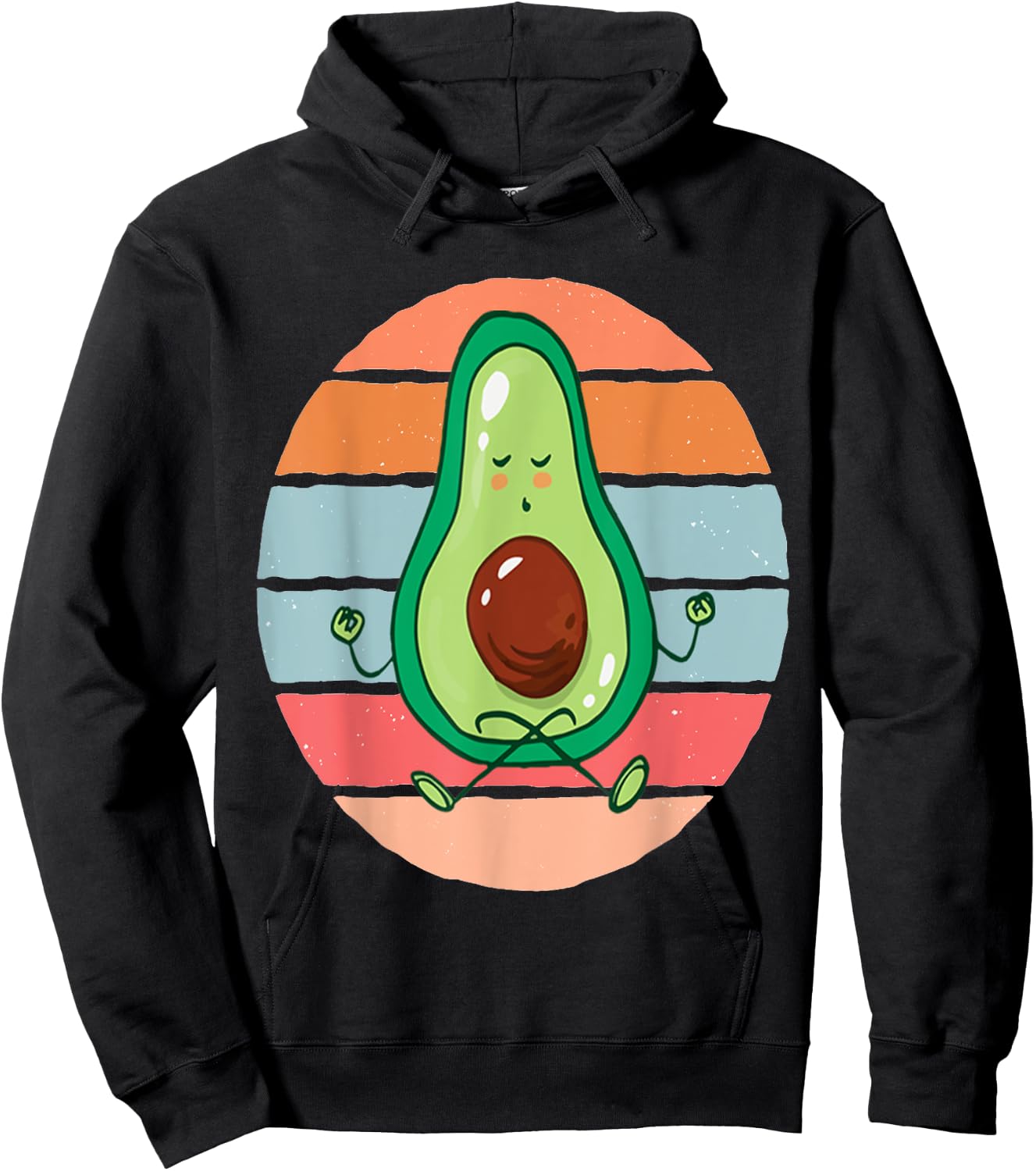 Funny Avocado Yoga Fitness Funny Exercising Gym Meditation Hoodie - Hoodie | Black
