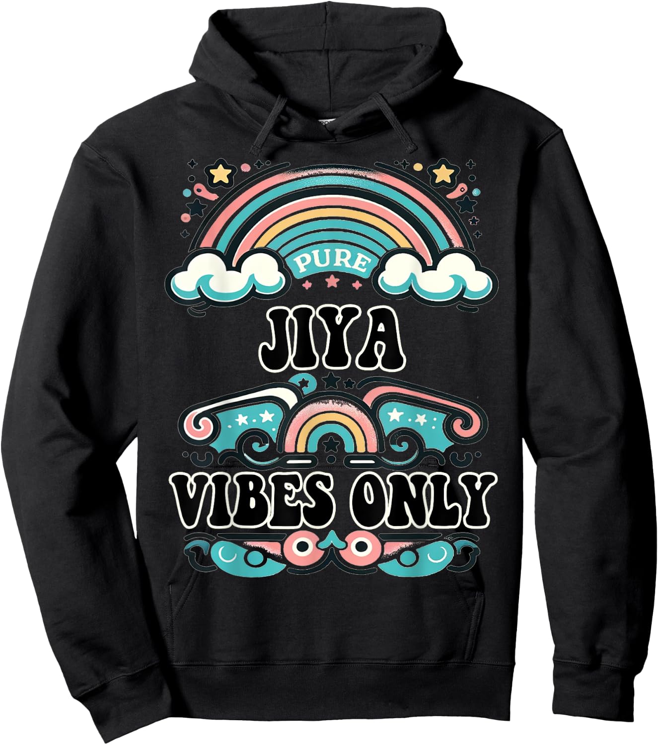 JIYA Vibes Only Cute Retro Girls JIYA Name Hoodie - Hoodie | Black