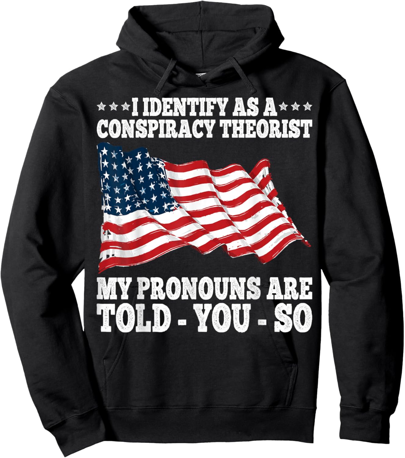 I Identify As A Conspiracy Theorist Pronouns Are Told You So Hoodie - Hoodie | Black