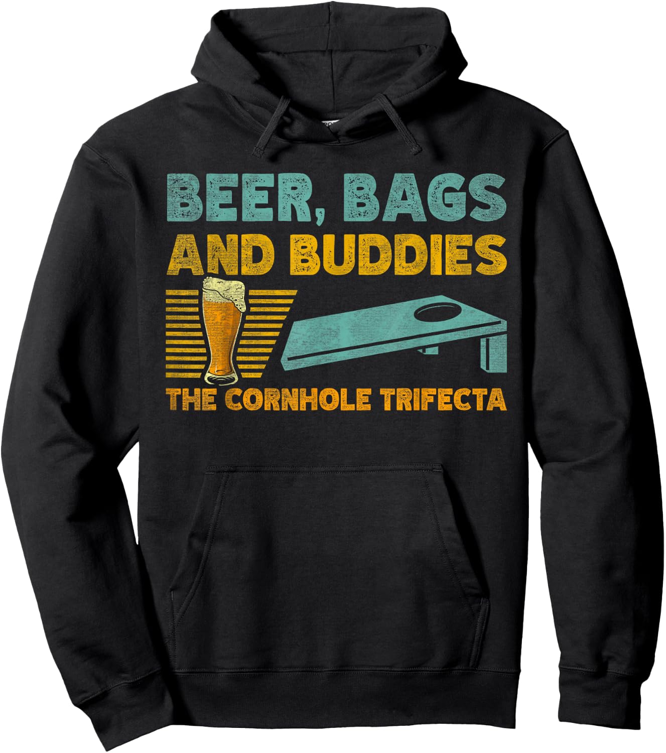Beer Bags And Buddies The Cornhole Trifecta Bean Bag Gamer Hoodie - Hoodie | Black