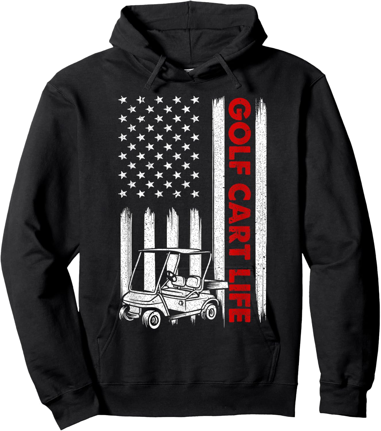 Funny USA Flag Golf Design Women Golfer Golf Lover Hoodie - Hoodie | Black
