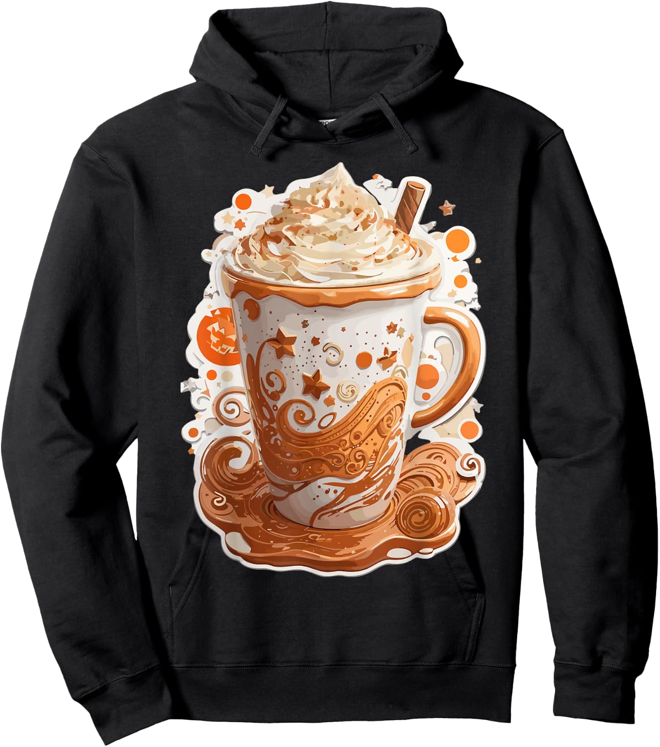Pumpkin Spice Latte Art Fall Autumn Season Coffee Drinks Hoodie - Hoodie | Black
