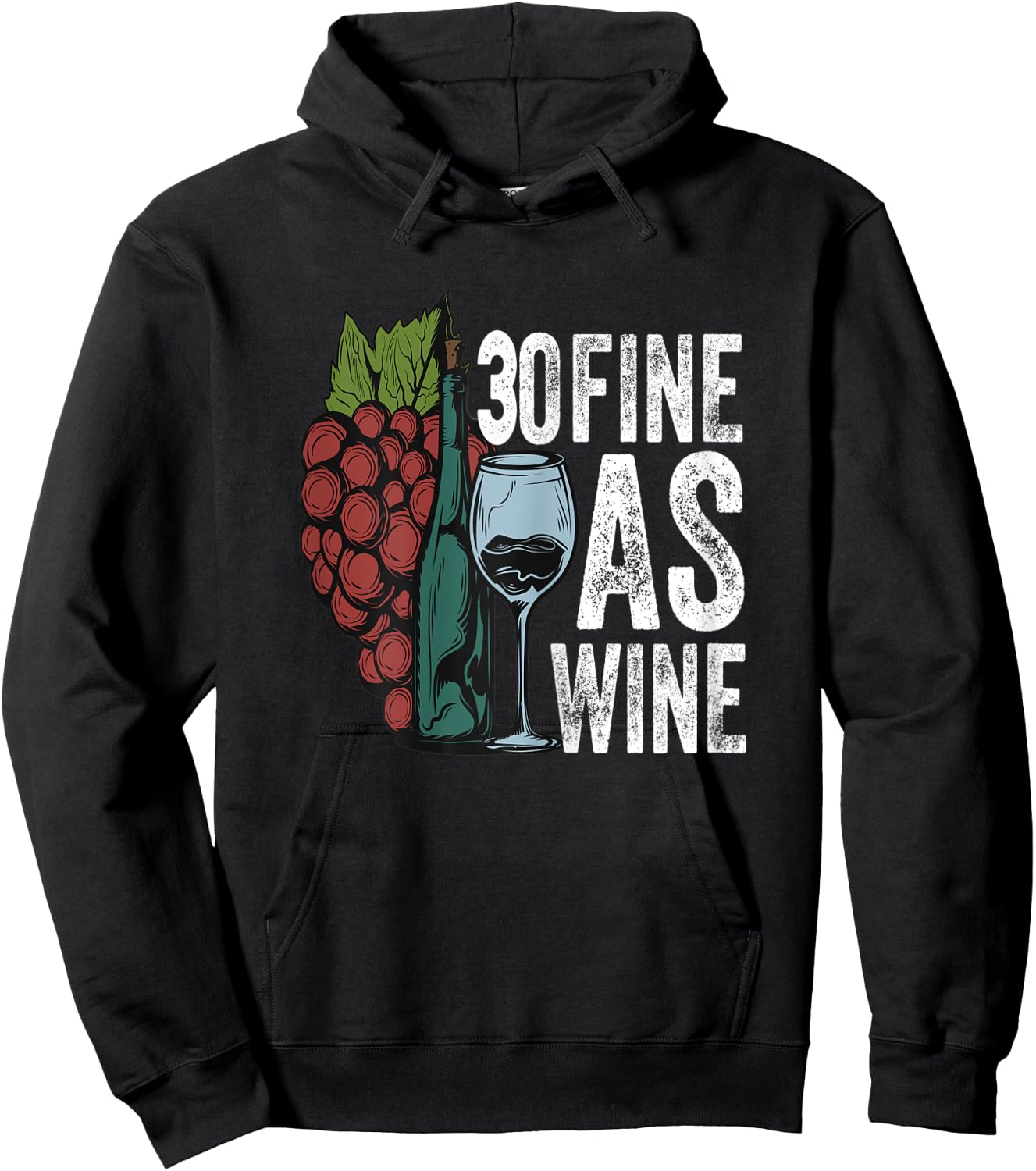 30 Fine As Wine 30 Year Old Birthday Girl 30th Birthday Gift Hoodie - Hoodie | Black
