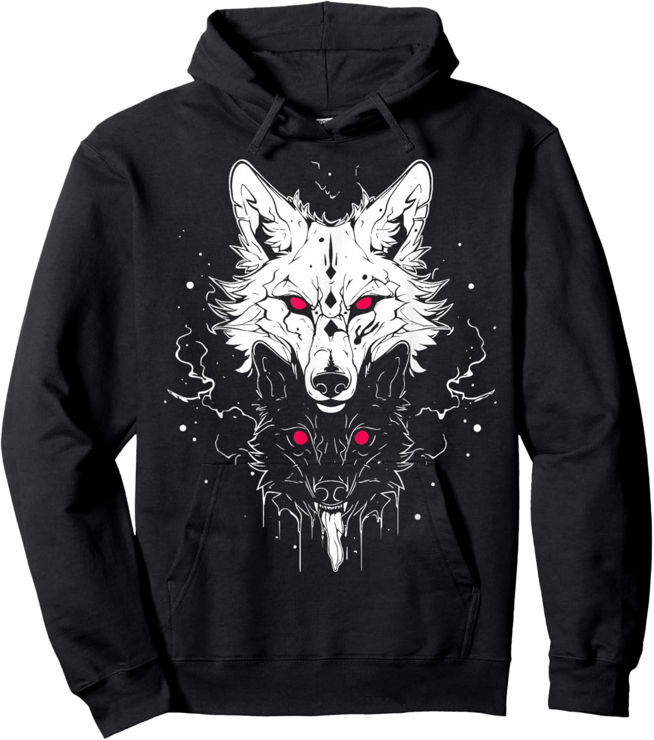Occult Horror Witchy Gothic Furry Wolves | Wolf Fursona Hoodie - Hoodie | Black