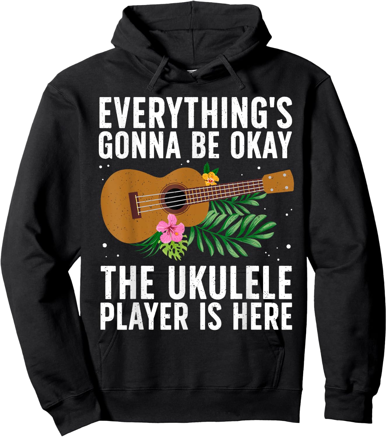 Cool Ukulele Player Design Women Uke Ukulele Lover Hoodie - Hoodie | Black