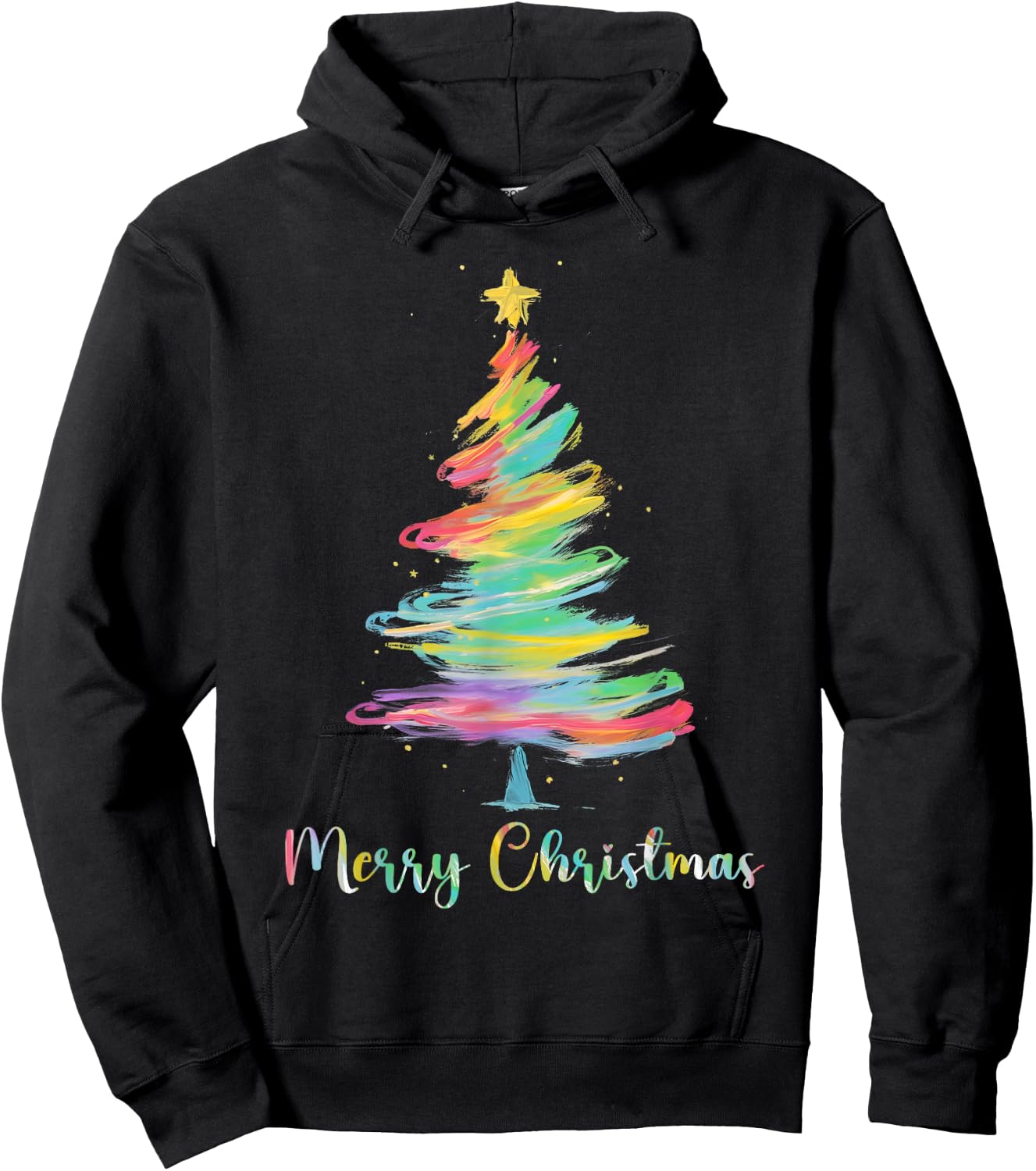 Merry Christmas Tree Matching Family Xmas Men Women Kids Hoodie - Hoodie | Black