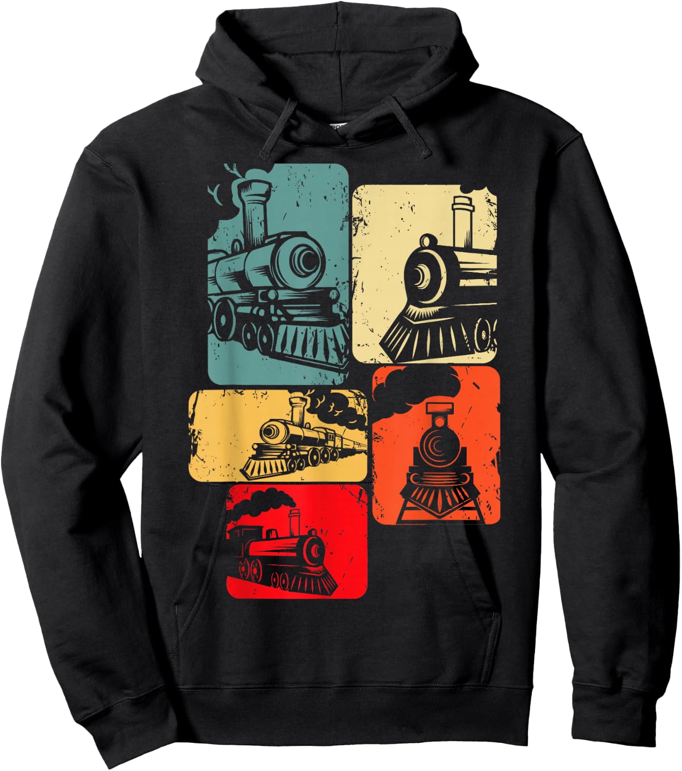 Train Railroad Engineer Railway Steam Train Locomotive Hoodie - Hoodie | Black