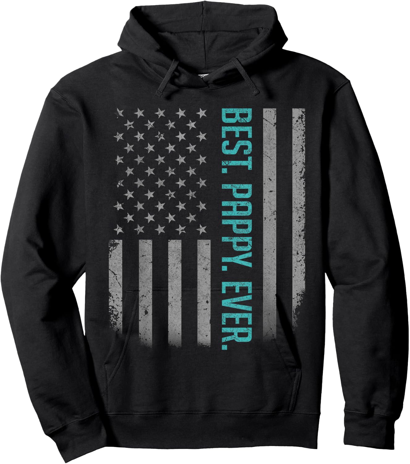 Best Pappy Ever US American Flag Shirt Gift Father's Day Hoodie - Hoodie | Black