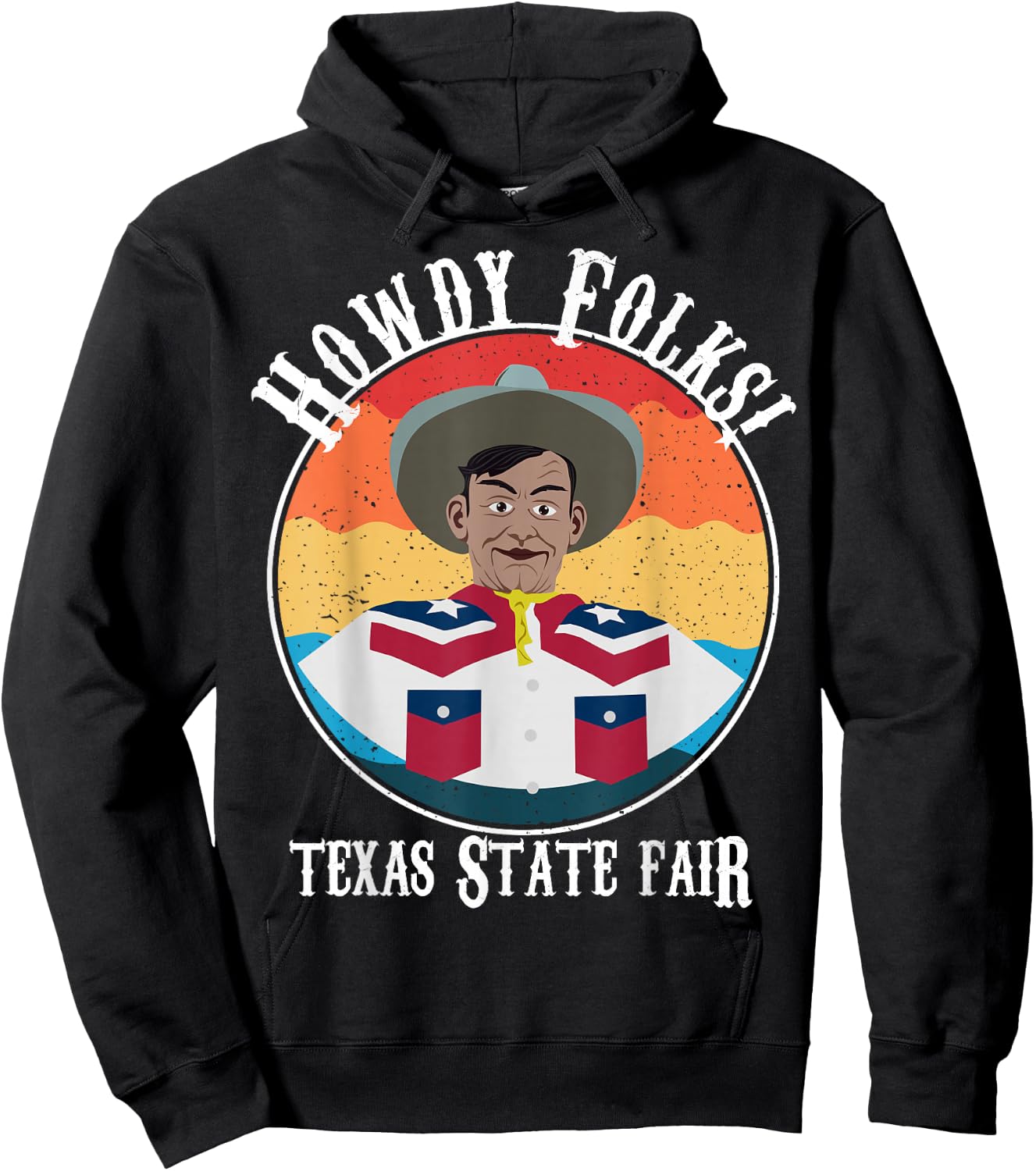 Texas State Fair Cowboy Novelty Souvenir Merch Hoodie - Hoodie | Black