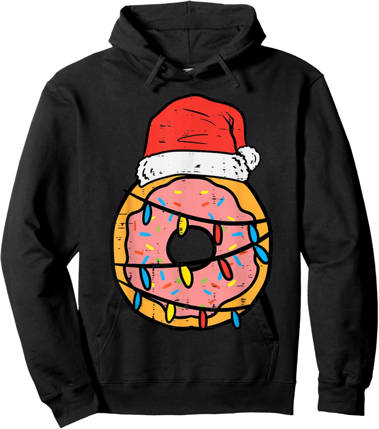 Christmas Donut Santa Cute Xmas Baking Baker Men Women Kids Hoodie - Hoodie | Black