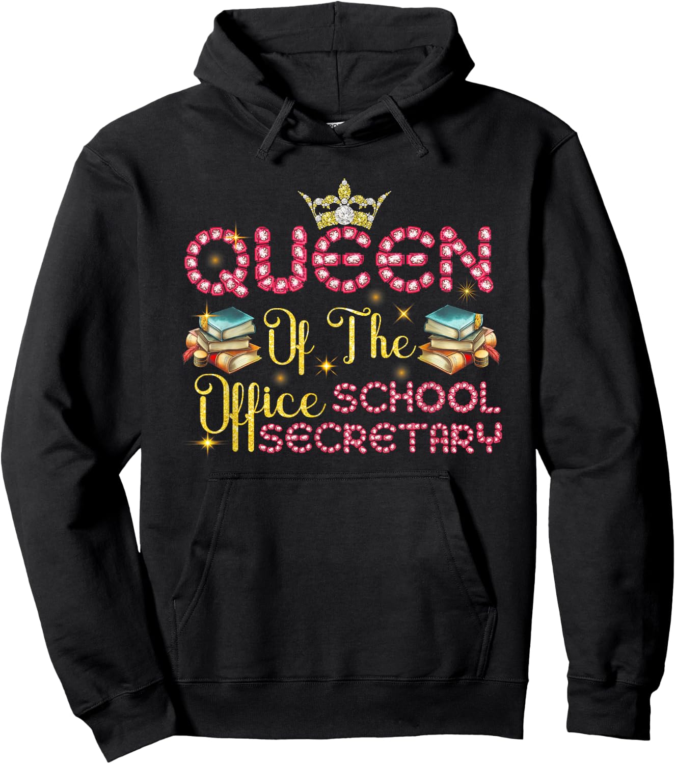 Women Queen of The Office School Secretary Administrative Hoodie - Hoodie | Black