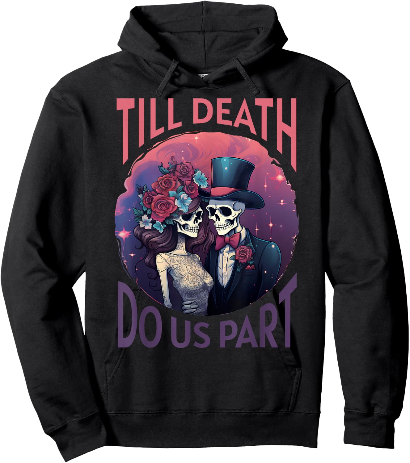Skeleton Couple Wedding Till Death Do Us Part Halloween Hoodie - Hoodie | Black
