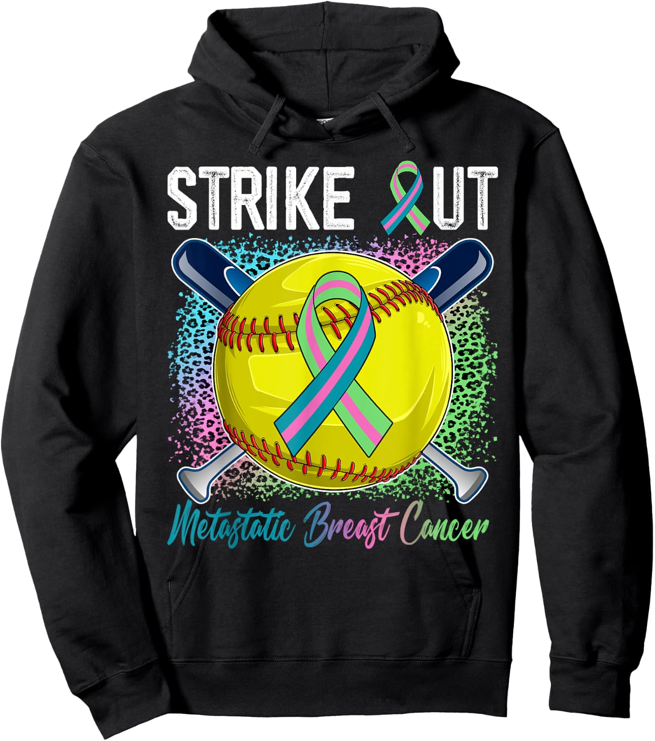 Strike Out Metastatic Breast Cancer Softball Ball Bats Women Hoodie - Hoodie | Black