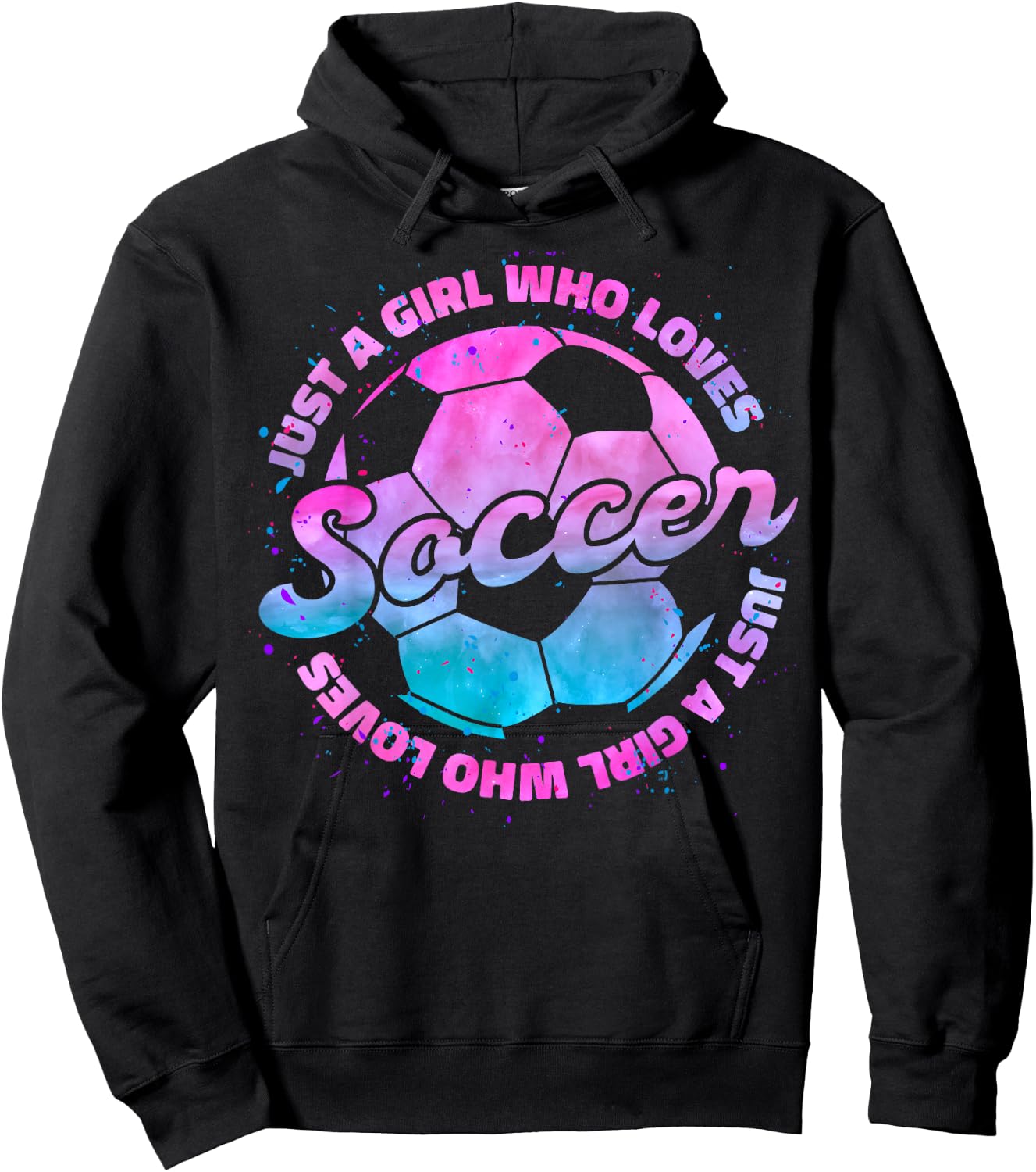Just A Girl who Loves Soccer Football Girl Women Gift Hoodie - Hoodie | Black