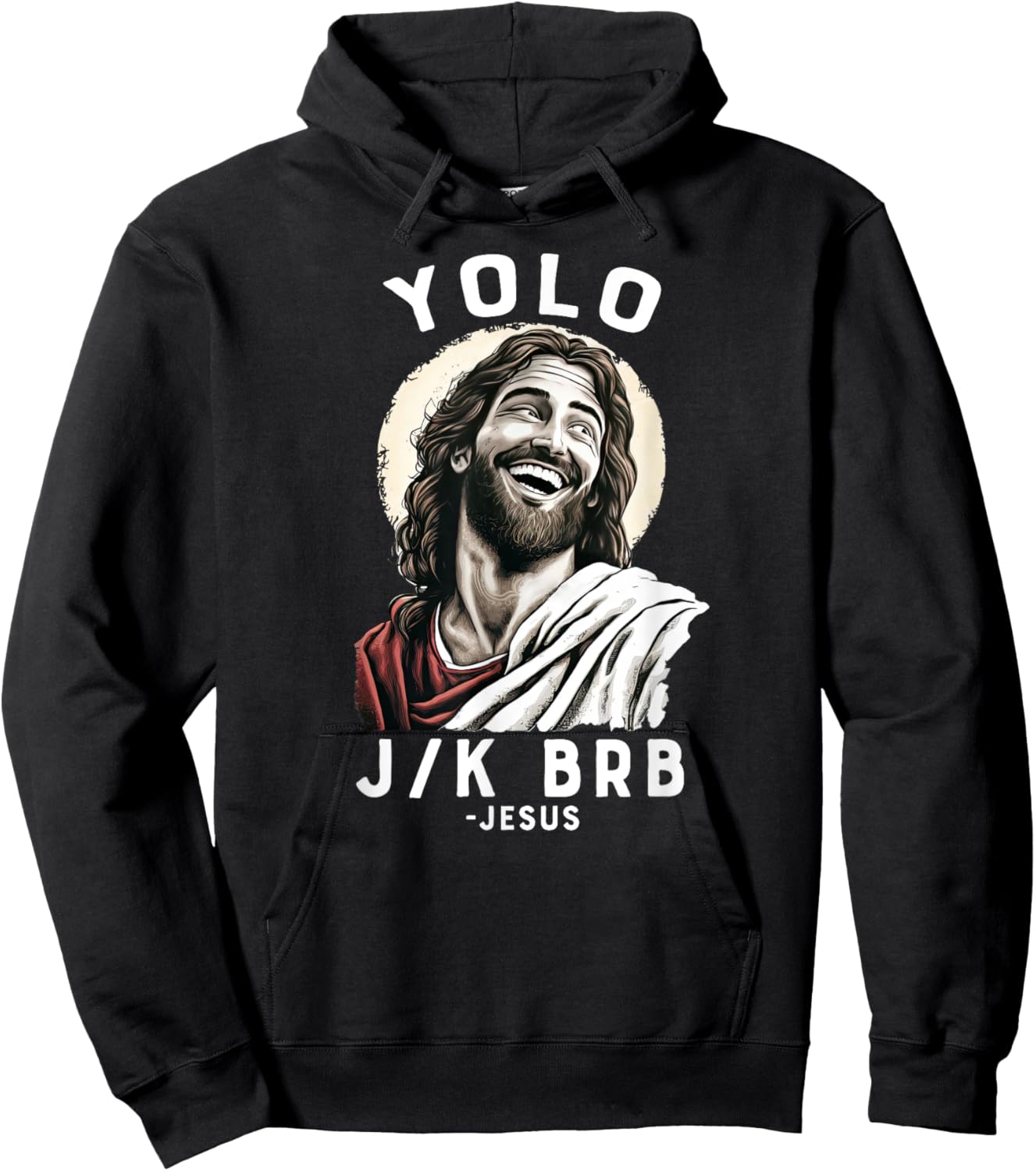 Team Jesus 28:6 Funny Christian Easter Jesus YOLO JK BRB - Black, Small Hoodie - Hoodie | Black