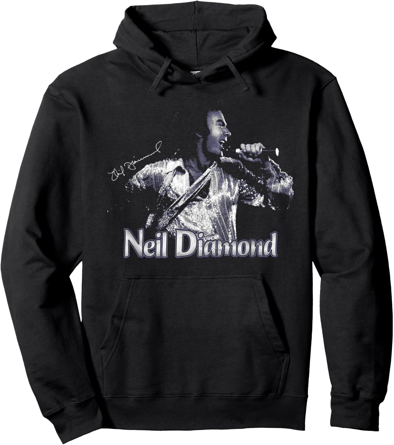 Official Neil Diamond Singing Photo Hoodie - Hoodie | Black