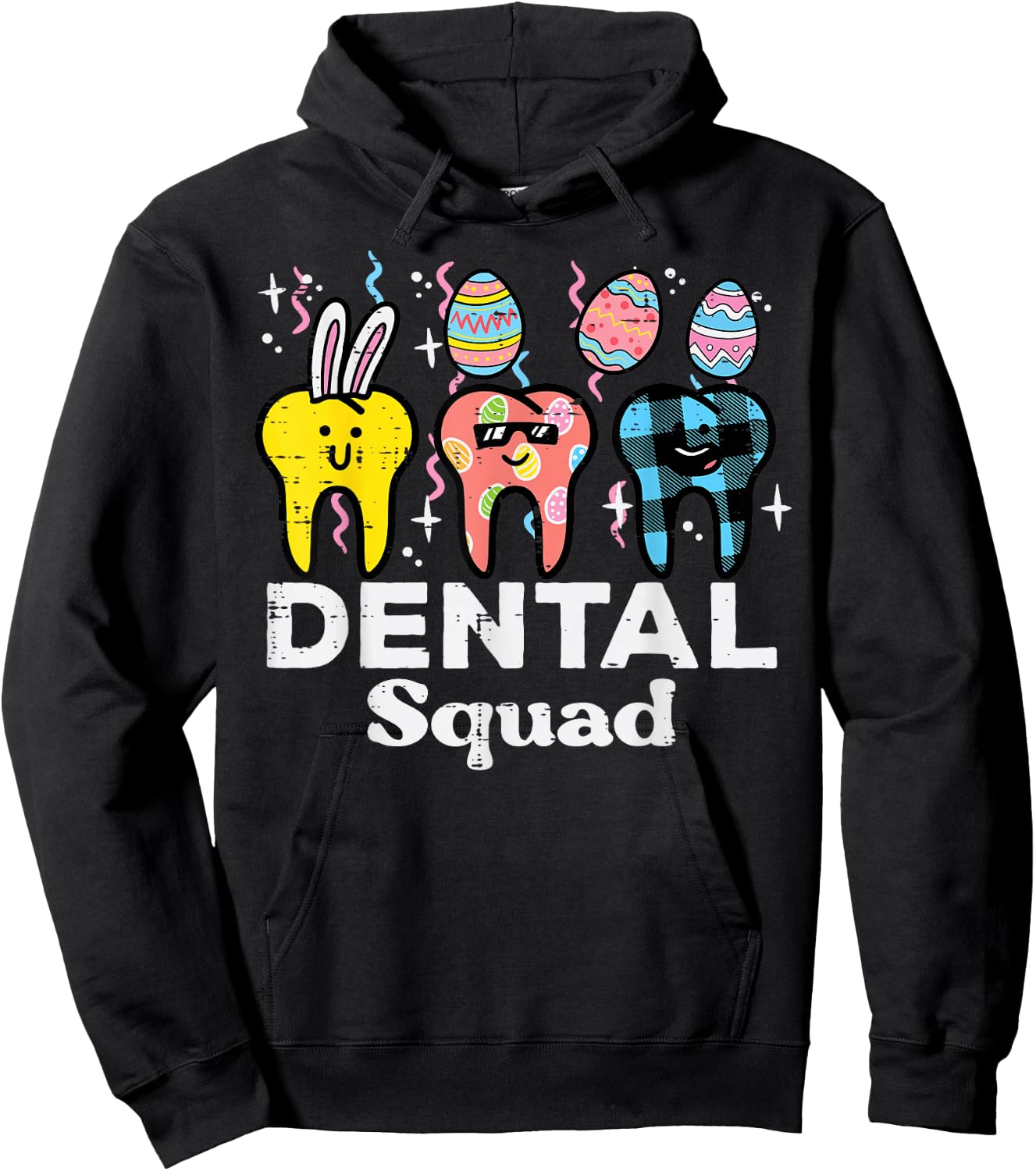 Easter Dental Squad Funny Crew Teeth Tooth Dentist Women Hoodie - Hoodie | Black