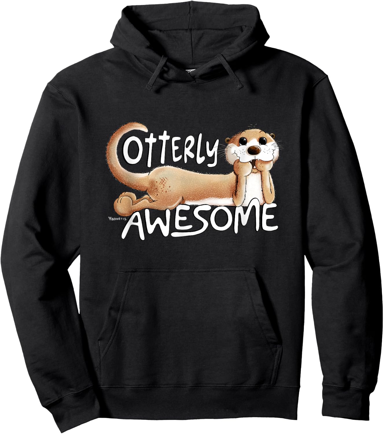 Otterly Awesome Otter Word Game Sea Otter Statement Hoodie - Hoodie | Black