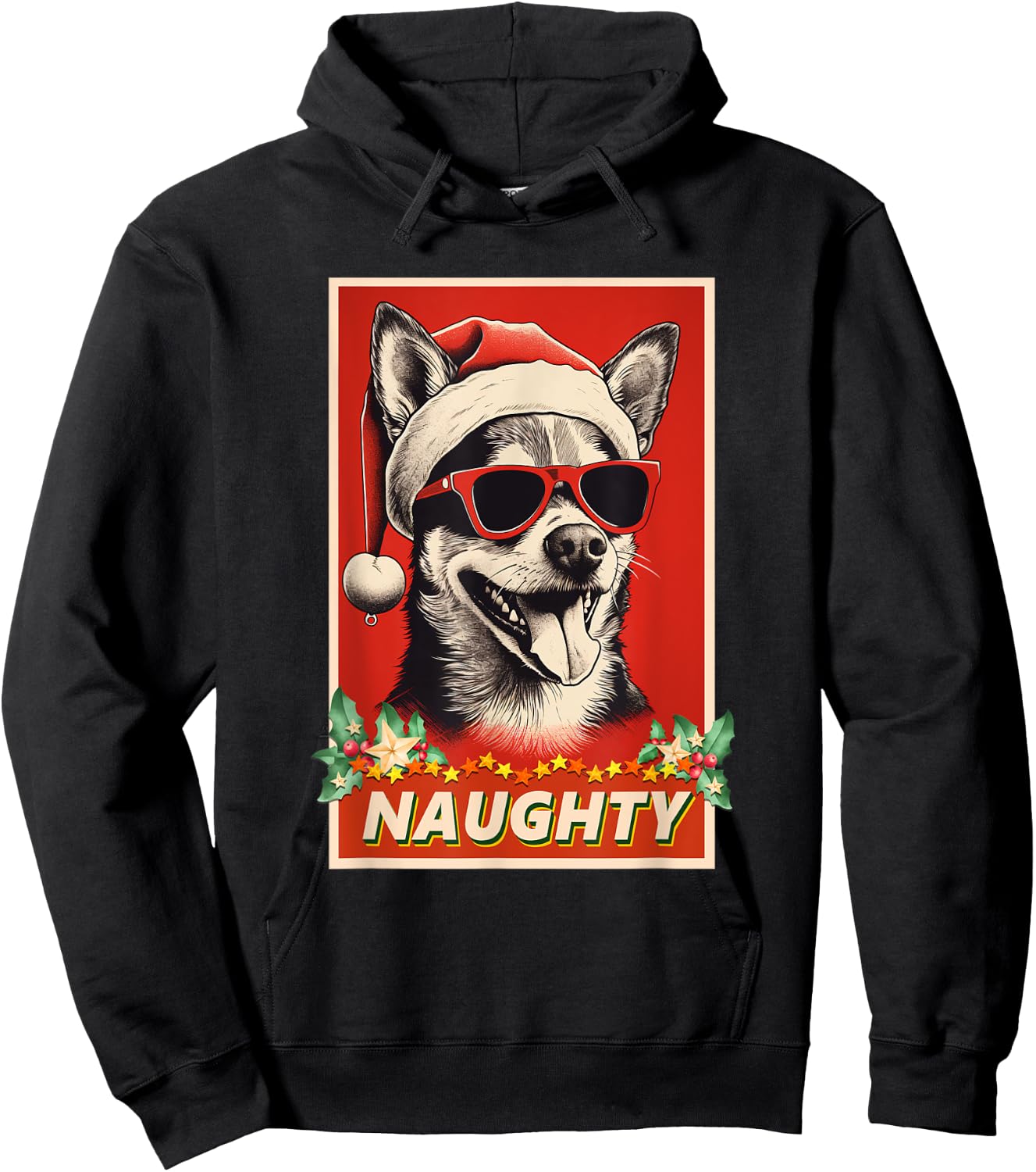 Funny Huskita Christmas Naughty Vintage Hoodie - Hoodie | Black
