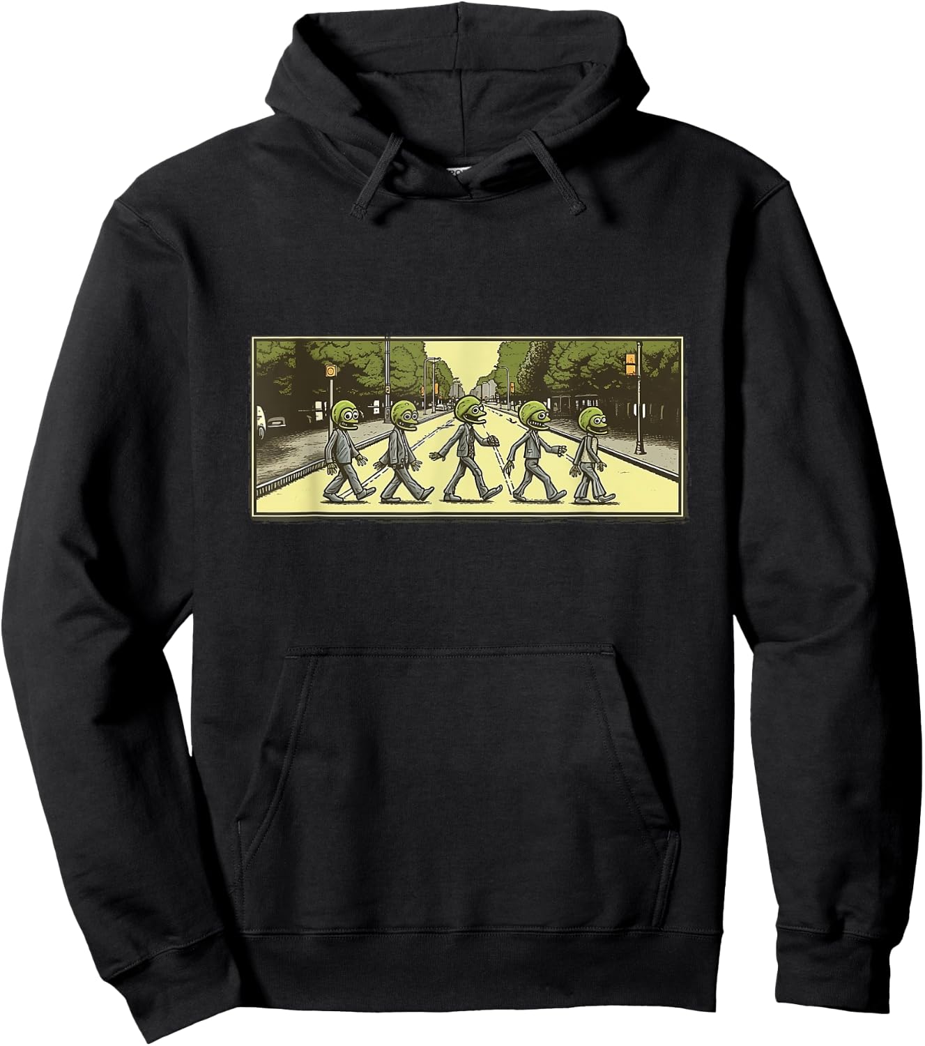 5 Aliens Crossing Abby Road Hoodie - Hoodie | Black