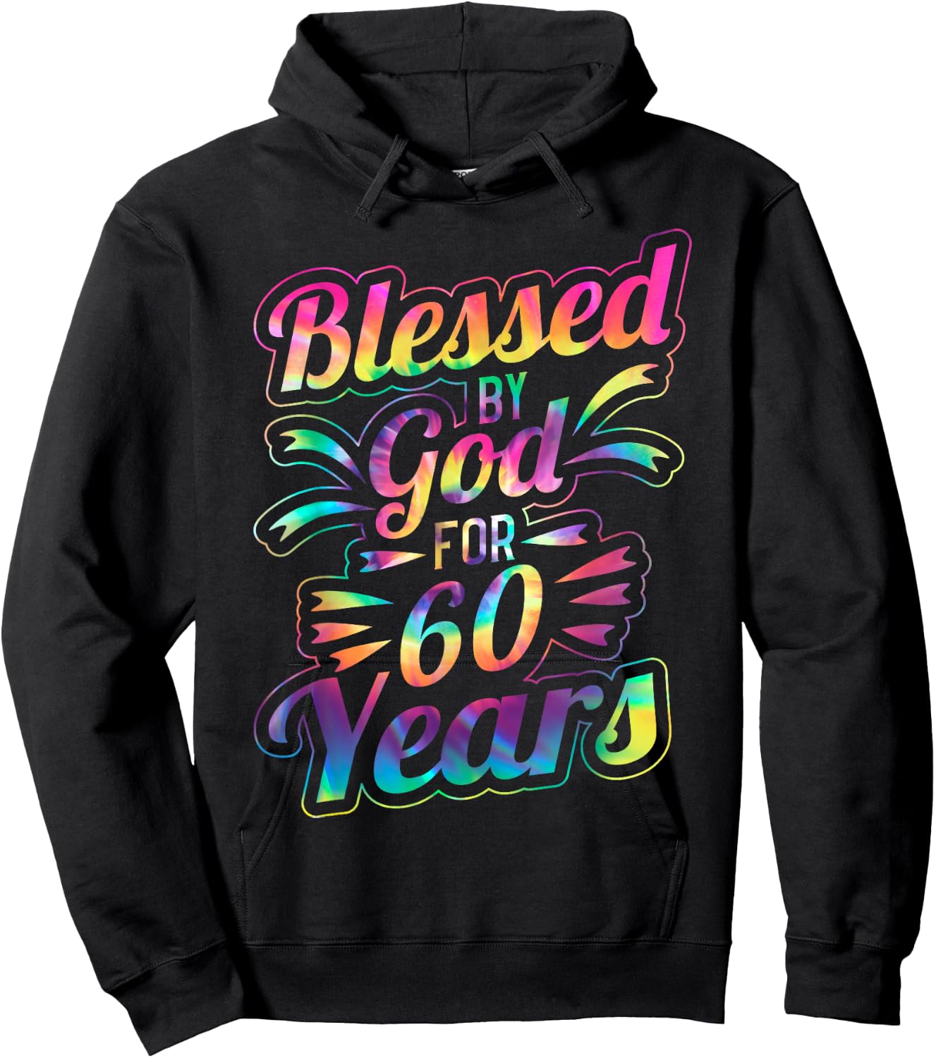 Blessed By God for 60 Years 60th Birthday Hoodie - Hoodie | Black