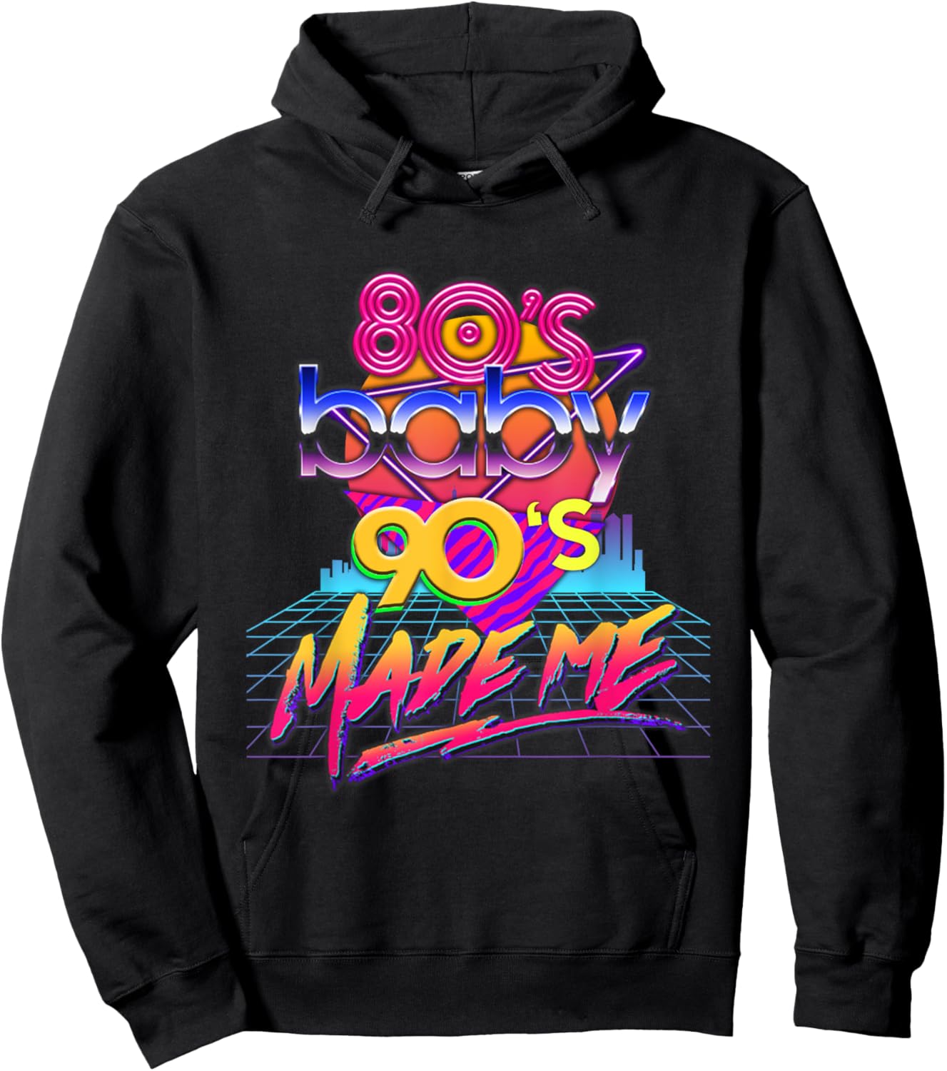 1980s 80s Baby 1990s 90s Made Me Vintage Retro Costume Party Hoodie - Hoodie | Black