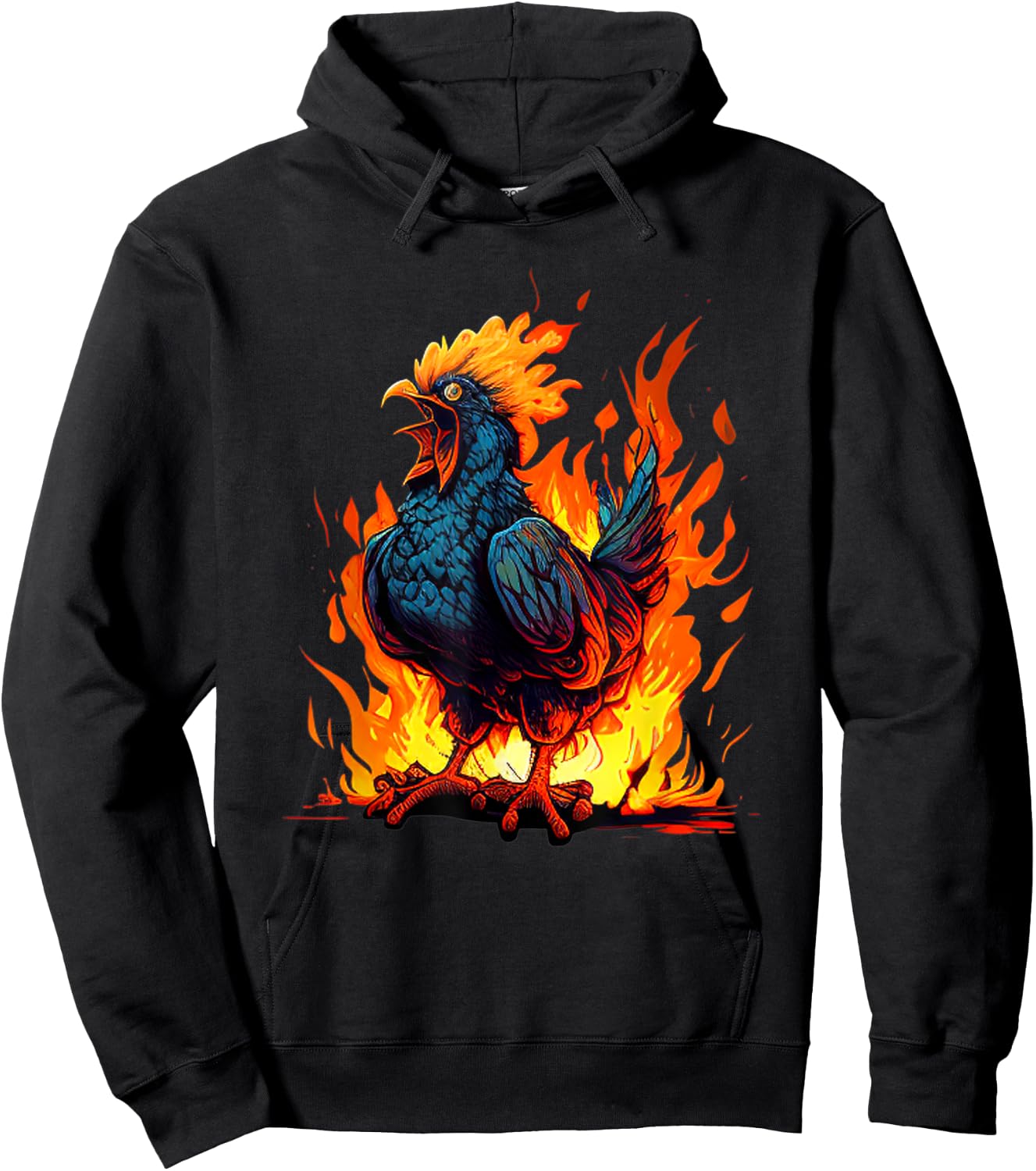 Angry Rooster for Hot Chicken and Hell Roosters Lovers Hoodie - Hoodie | Black