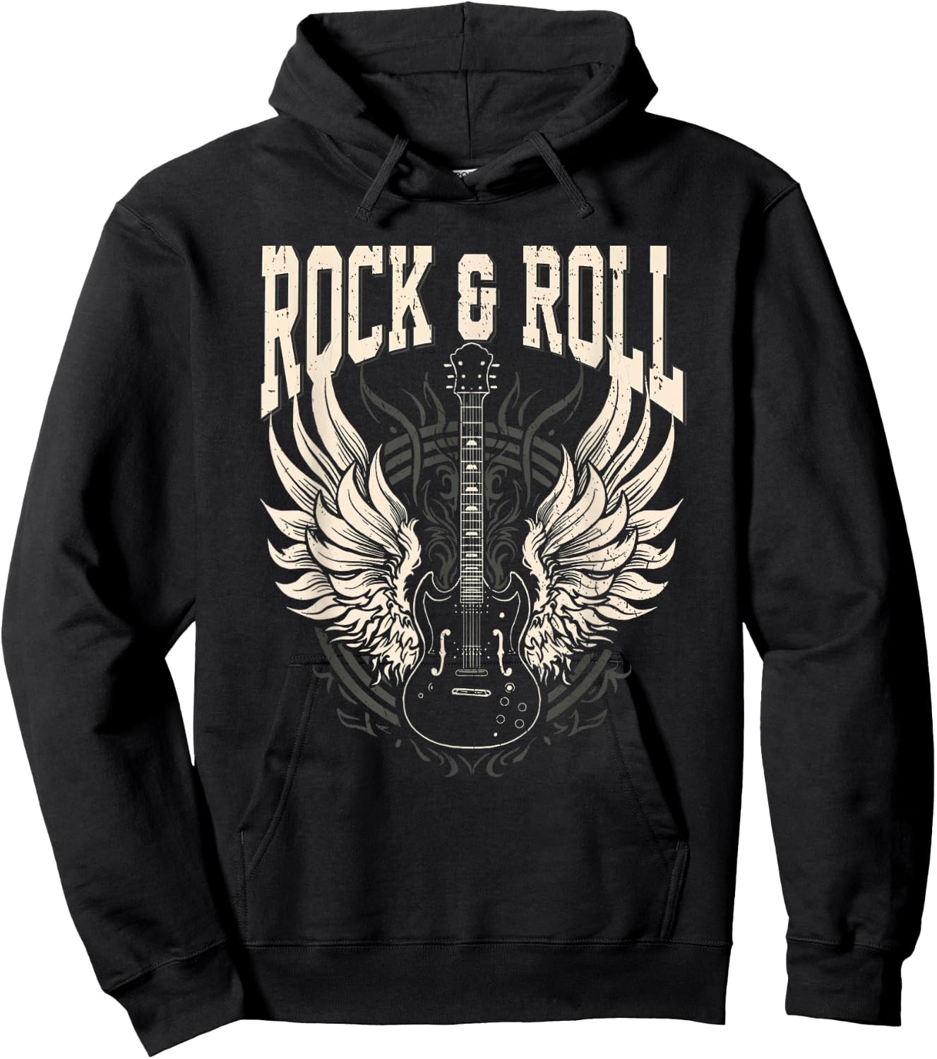 Rock and Roll Lover Gifts Cool Electric Guitar Concert Band Hoodie - Hoodie | Black