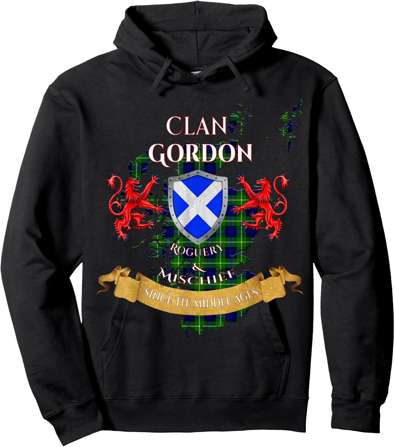 Gordon Scottish Family Clan Middle Ages Mischief Hoodie - Hoodie | Black
