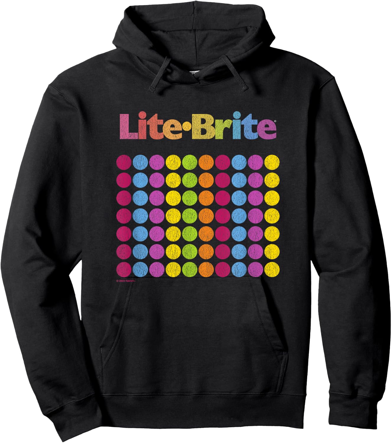 Lite-Brite Classic Toy Vintage Rainbow Dot Retro Grid Logo Hoodie - Hoodie | Black