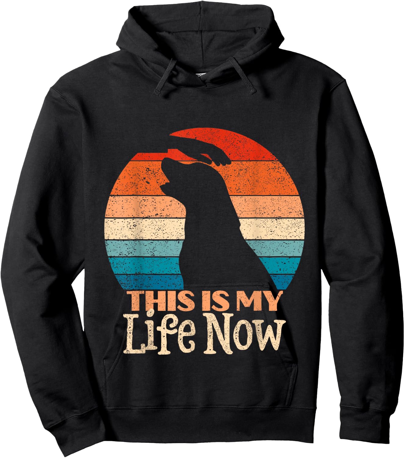 Distressed Retro Labrador Retriever This Is My Life Now Hoodie - Hoodie | Black