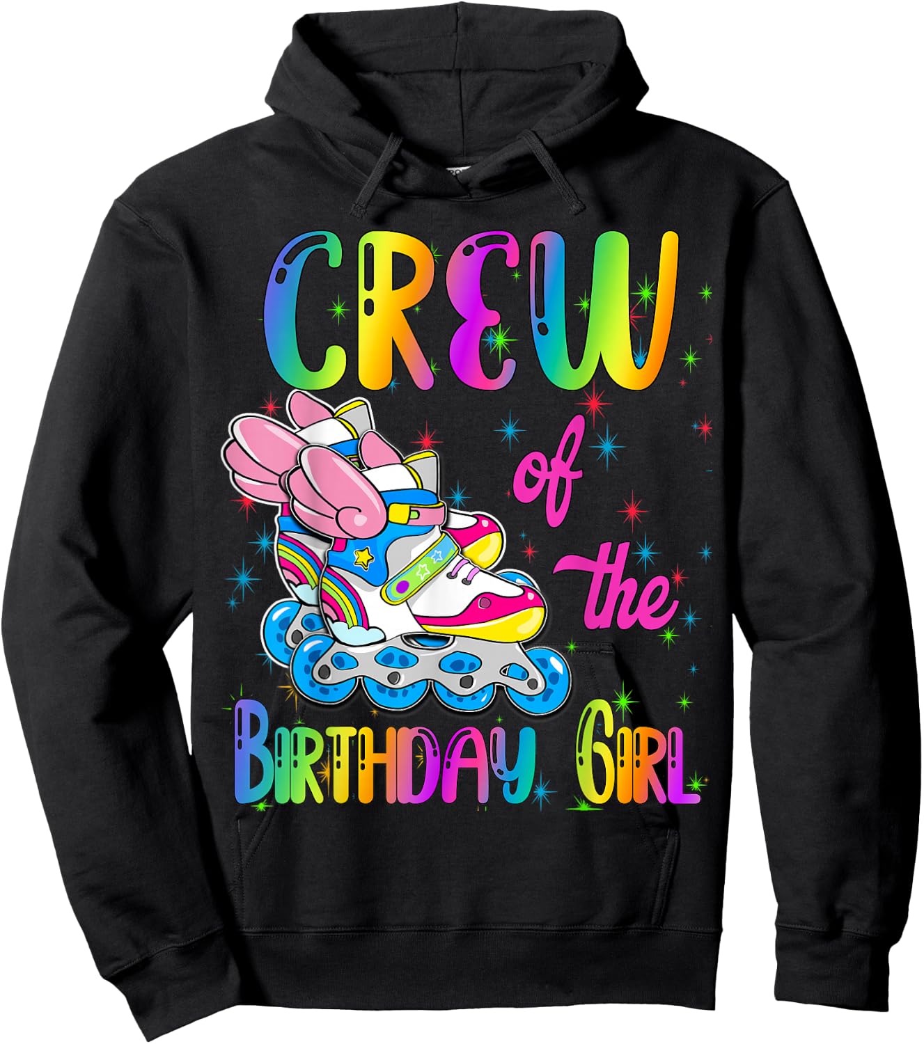 Crew of the Birthday girl Rolling skate Family Party Hoodie - Hoodie | Black