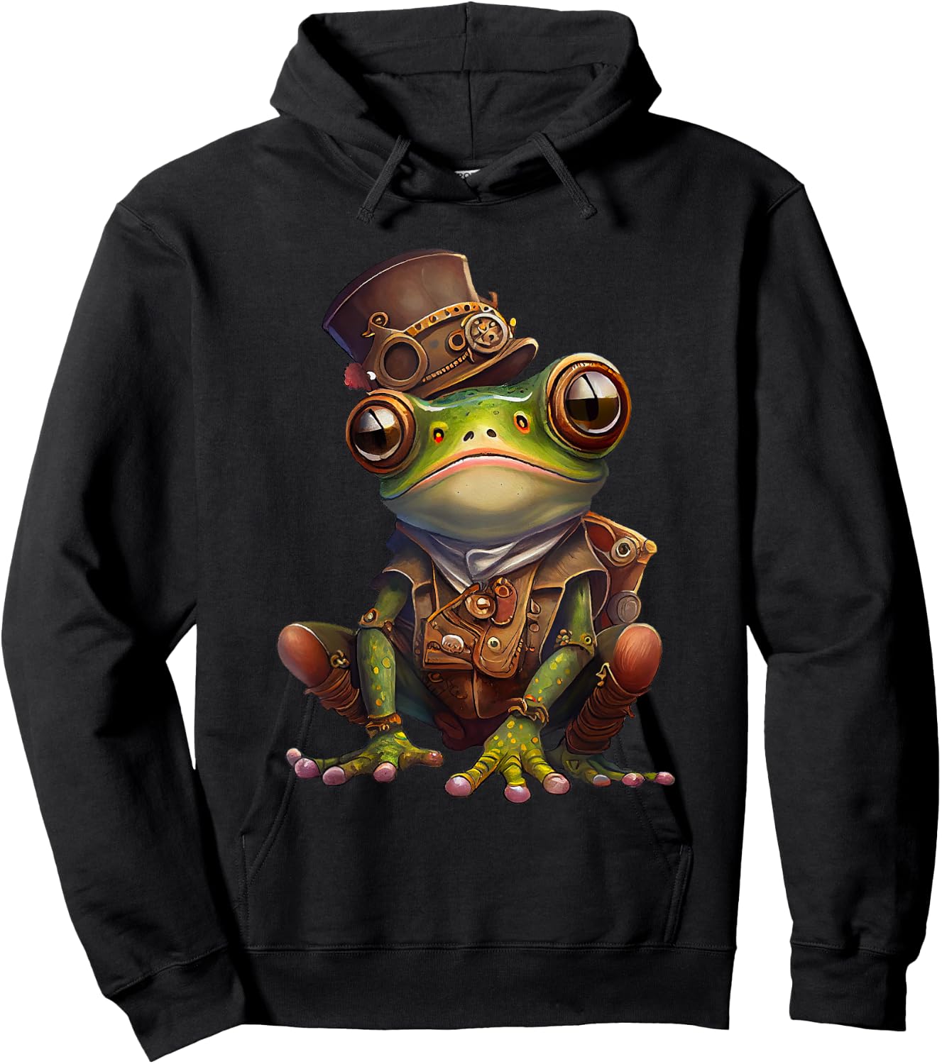 Steampunk frog engines power animals heart and soul Hoodie - Hoodie | Black